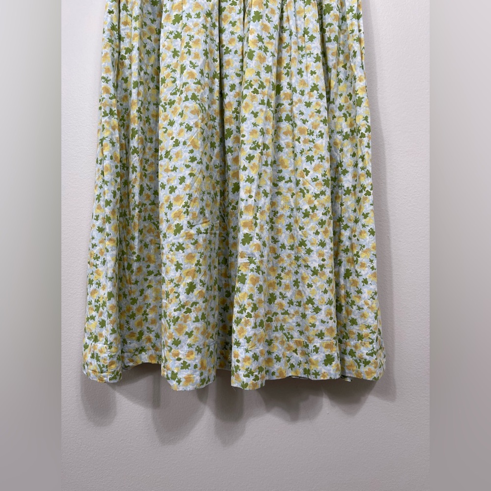Free People Floral Midi Dress Smocked Sundress Summer Beach Cotton Size M - Picture 6 of 16